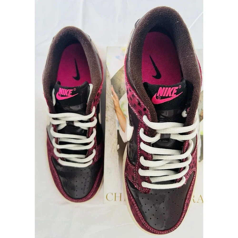 Nike Dunk Low GS Sail Dark Cinder‎ Laser Pink White Leopard 309601-211 Size 5.5Y